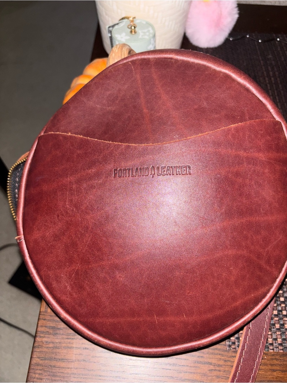 Portland Leather Round Crossbody Bag W/ matching wallet